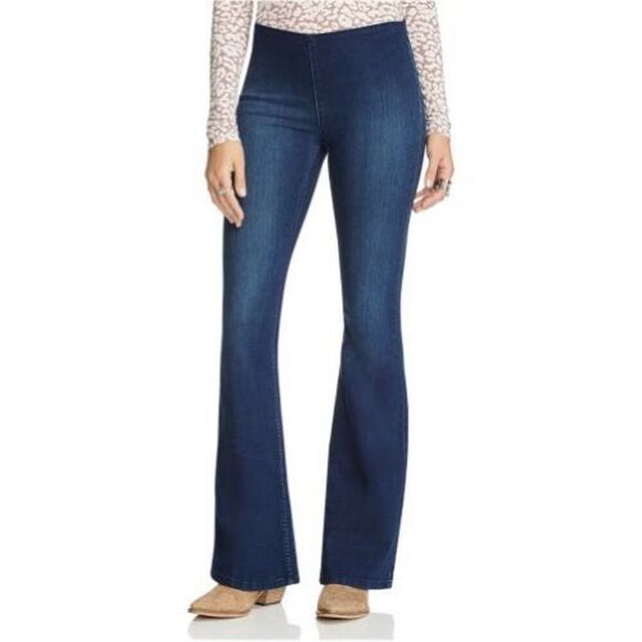 Flare Penny Pull on Jeans in Rich Blue Size 25 - Picture 1 of 3